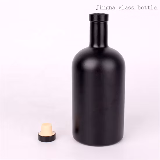 Benutzerdefinierte Logo-geprägte klare 500 ml 700 ml 750 ml Rum-Tequila-Gin-Brandy-Rum-Whisky-Wodka-Likör-Spirituosen-Glasflasche